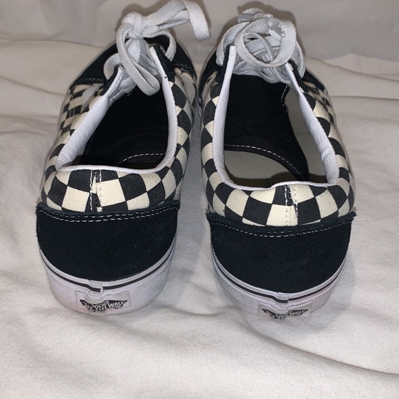 New old skool mens white and black checkered vans - Picture 3 of 6
